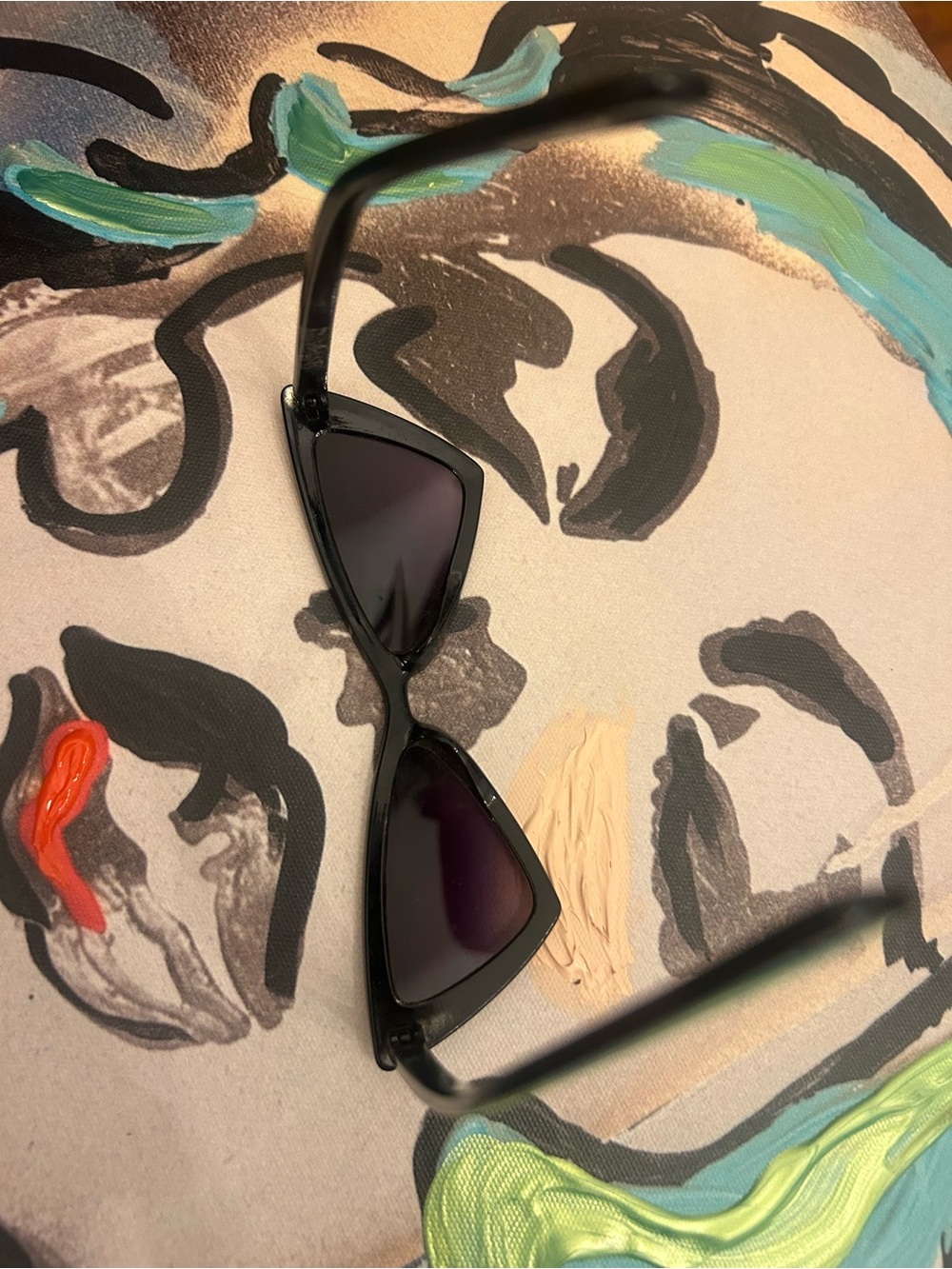 Crystal-Trim Black Retro Cat Eye Sunglasses - Picture 4 of 5